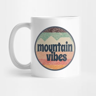 Mountain Vibes Retro Striped Texture Mug